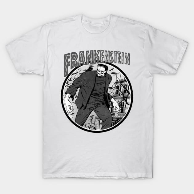 Frankenstein Comic Design T-Shirt by Joaddo
